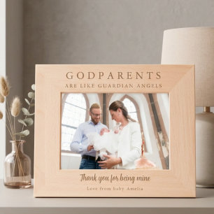 Godparents Thank You Keepsake Wood Etched Frames