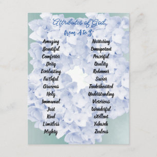 God's Attributes from A to Z Floral Enclosure Card