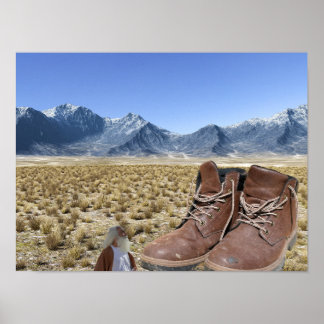 Gods Boots found in desert. Poster