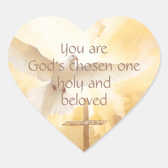 God's Chosen Ones Bible Scripture Inspiration Heart Sticker (Front)