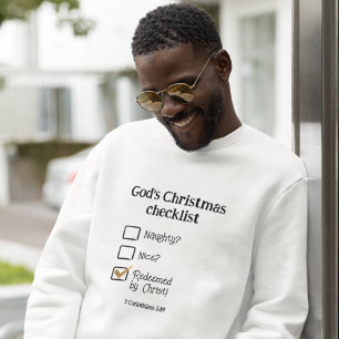 GOD'S CHRISTMAS CHECKLIST Christian Men's  Sweatshirt