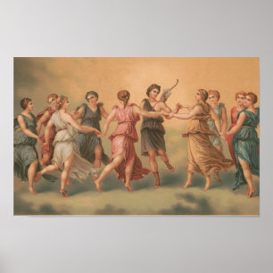 Gods Dancing in the Clouds with Goddesses Poster