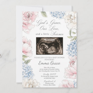 God's Grace, Love, and Science Baby Shower Invite