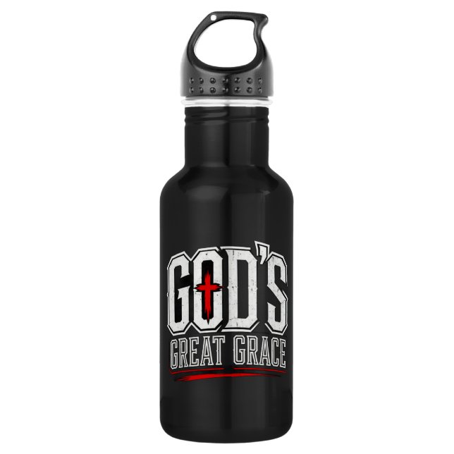 God's Great Grace Bold Distressed  532 Ml Water Bottle (Front)