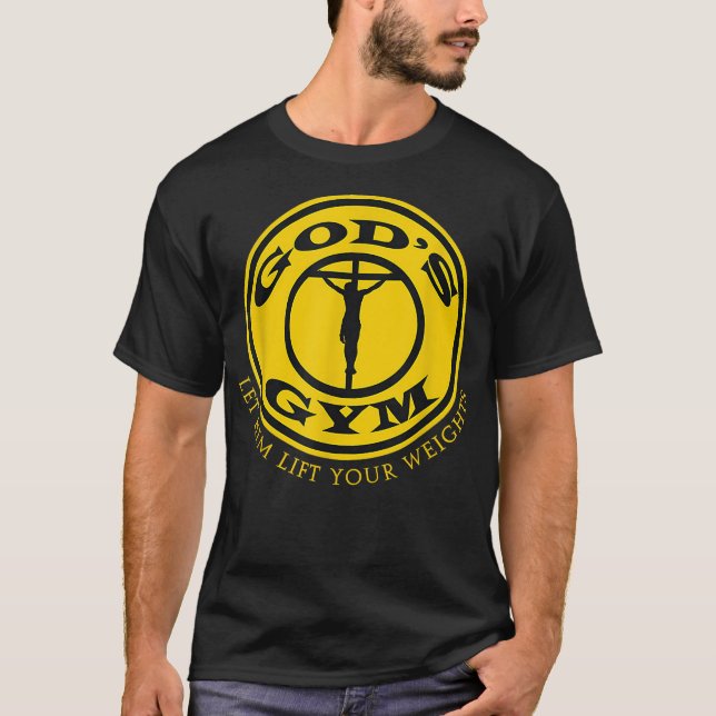 GODS GYM RELIGION T SHIRT Christ Jesus Church Tee  (Front)