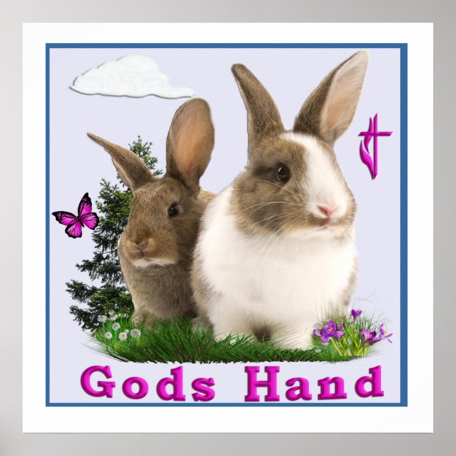 Gods Hand Bunny Poster (Front)