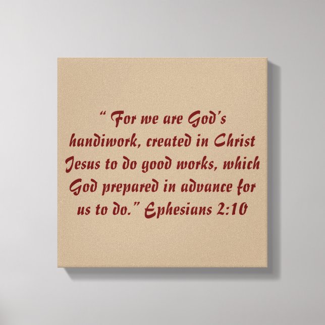 "God's Handiwork" 12 x 12 Scripture Wrapped Canvas (Front)
