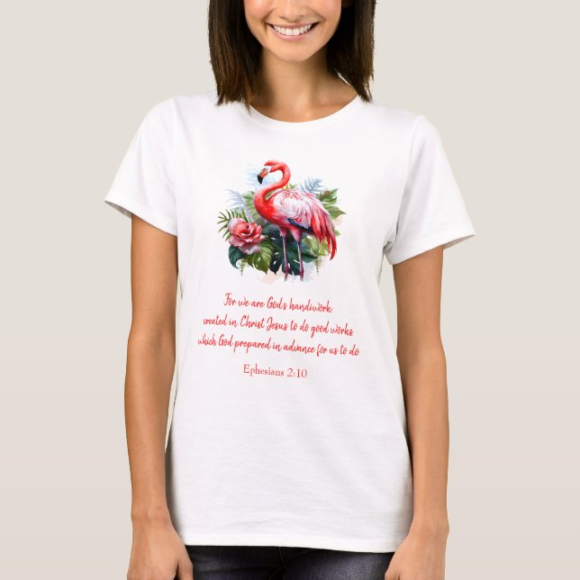 God's Handiwork Flamingo  T-Shirt (Front)