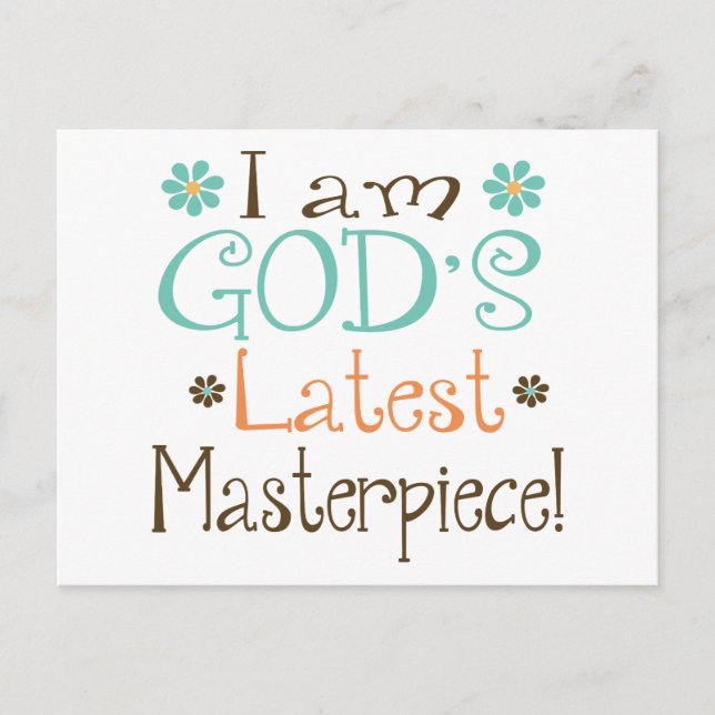 Gods Latest Masterpiece Postcard (Front)
