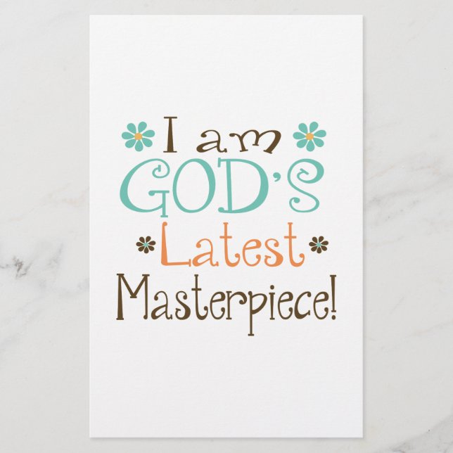 Gods Latest Masterpiece Stationery (Front)