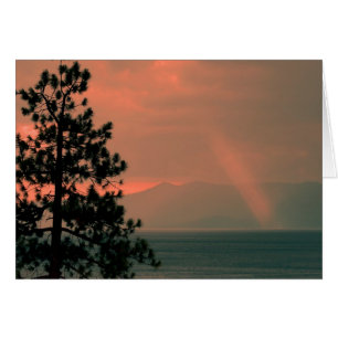 God's Light Beam Over Lake, Blank Greeting Card