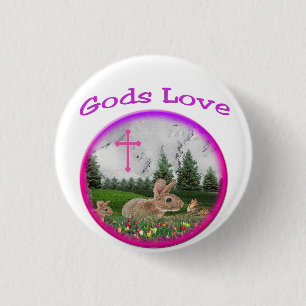 gods Love 3 Cm Round Badge