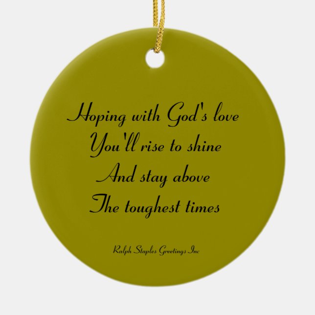 God's love ceramic tree decoration (Front)