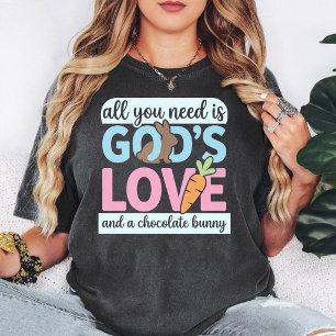 God'S Love Chocolate Bunny Carrot Easter Quote T-Shirt