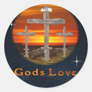 Gods Love Classic Round Sticker