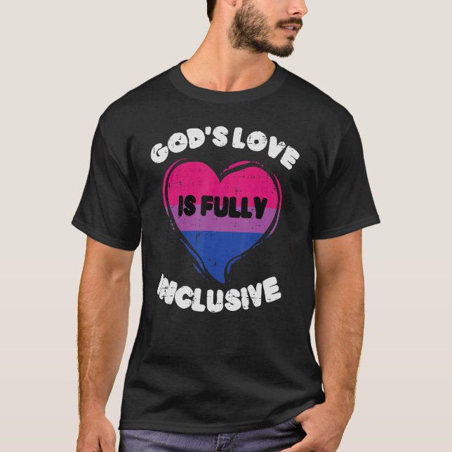 Gods Love Fully Inclusive Bisexual Bi Pride Stuff  T-Shirt (Front)