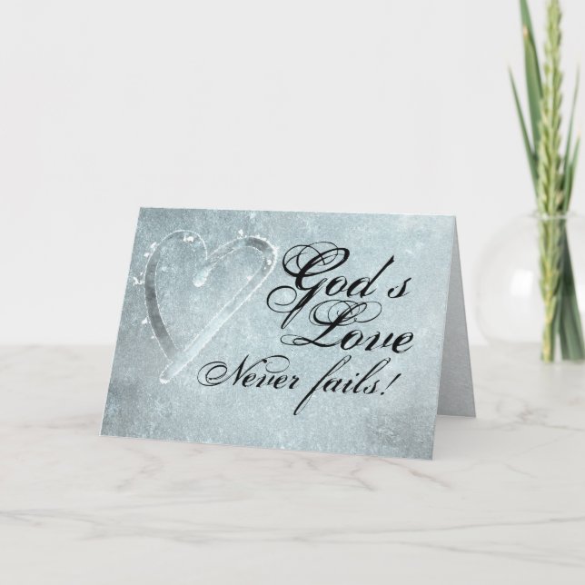 God's Love Never Fails Valentine's Day Holiday Card (Front)
