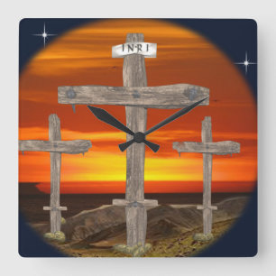 Gods Love Square Wall Clock