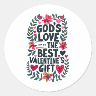 God's Love Valentine Gift  Classic Round Sticker