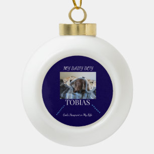 God's Pawprint Light Trail Keepsake Ceramic Ball Christmas Ornament