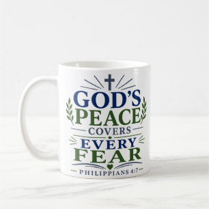 Gods Peace Covers Every Fear Inspirational Quote Coffee Mug
