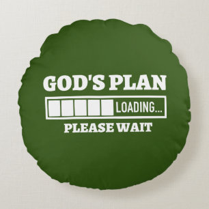 God's Plan Loading Please Wait Forest Green Pillow