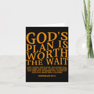 God's Plan Worth Wait Christian Scripture Design Card