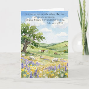 God's Provision: Psalm 104:10-11 Card