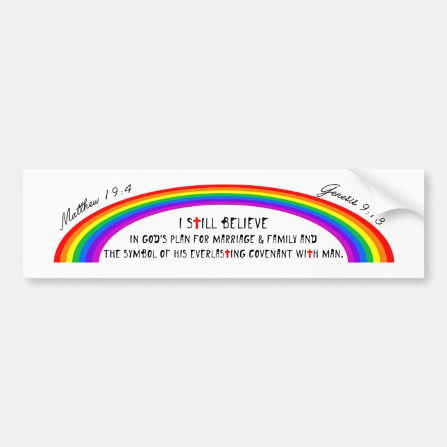 God's Rainbow Bumper Sticker (Front)