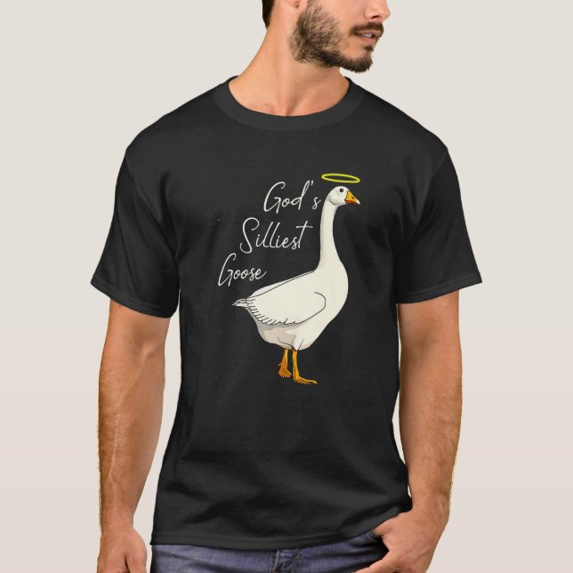 God's Silliest Goose Funny Duck Lovers Premium T-Shirt (Front)