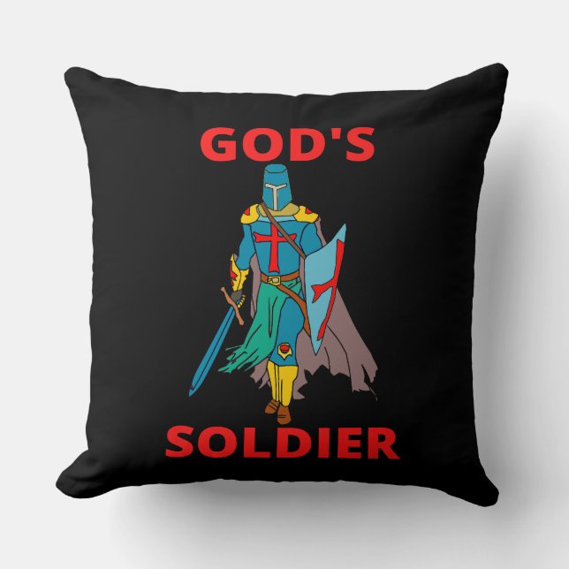 God's Soldier In Arms Cushion (Front)