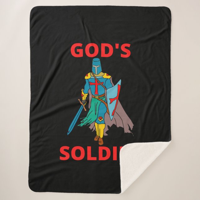 God's Soldier In Arms Sherpa Blanket (Front)