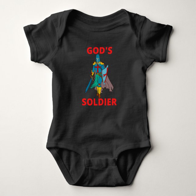 God's Soldier In Arms Unisex Baby Bodysuit (Front)