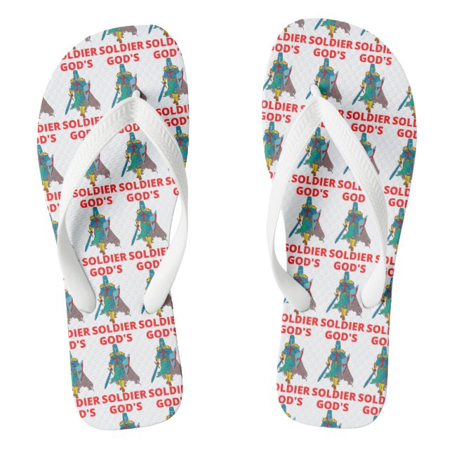 God's Soldier In Arms White All-Over Print Unisex Jandals (Footbed)