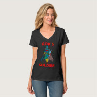 God's Soldier In Arms Womens V-Neck