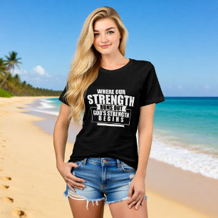 God's Strength Begins Christian Tri-Blend Shirt
