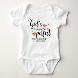 God's Timing is Perfect Cute Baby Announcement Baby Bodysuit