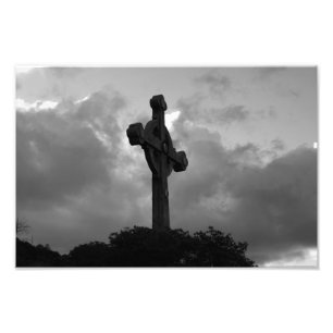 God's View (B&W Cross) Photo Print