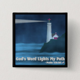 God's Word Lights My Path - Psalm 119:105 - Button