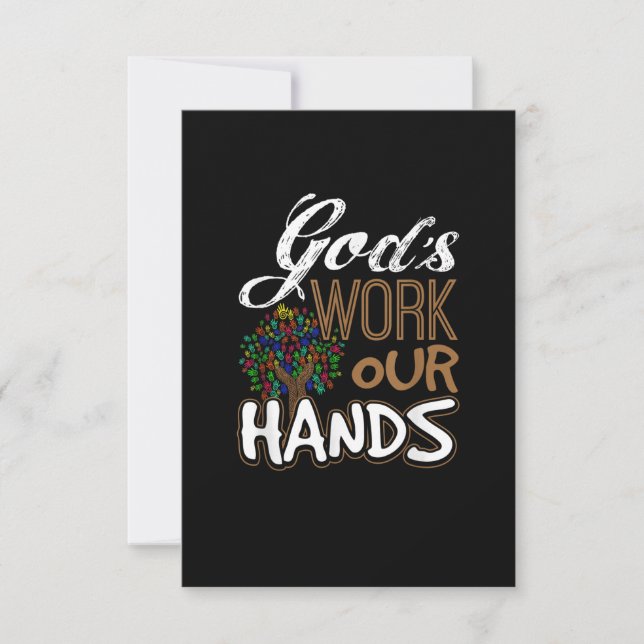 God's work Our hands Christian Bible Study Invitation (Front)