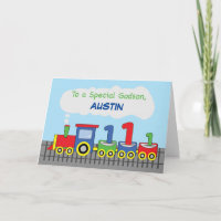 Godson 1st Birthday Colourful Train on Track