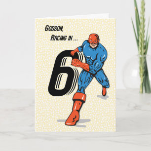 Godson 6th Birthday Superhero Card