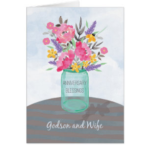 Godson and Wife Anniversary Blessings Jar Vase