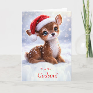 Godson Christmas Happy Holidays Cute Baby Dear Card