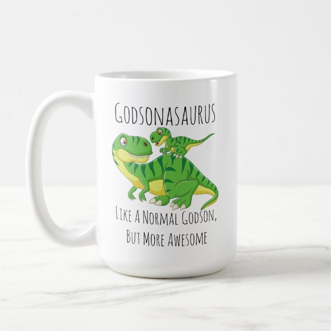 Godson Dinosaur Godsonasaurus Like A Normal Godson Coffee Mug (Left)