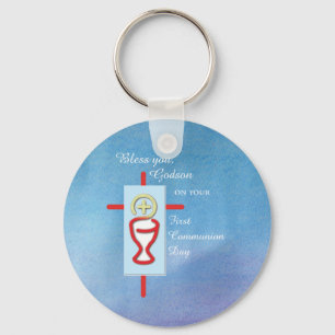 Godson, First Holy Communion, Blue Key Ring