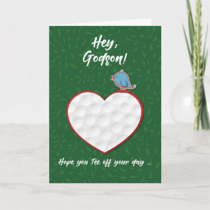 Godson Golf Sports Heart Valentine Preteen & Teen Card