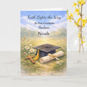 Godson Graduation Personalised Christian Faith Card