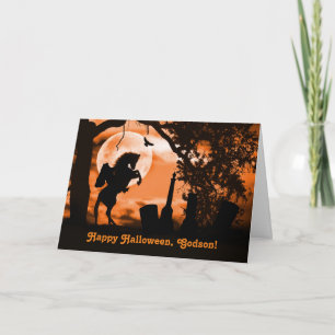 Godson Halloween Card with Headless Horseman