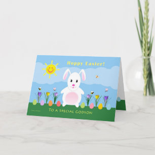Godson Hoppy Easter - Easter Bunny Holiday Card